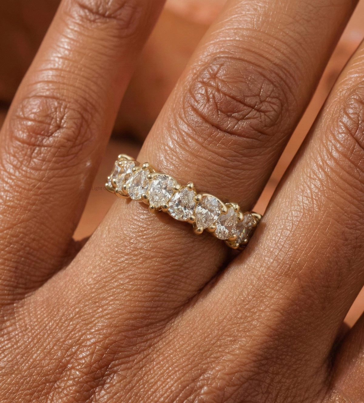 Pear Lab-Grown Diamond Full Eternity Band est west setting 