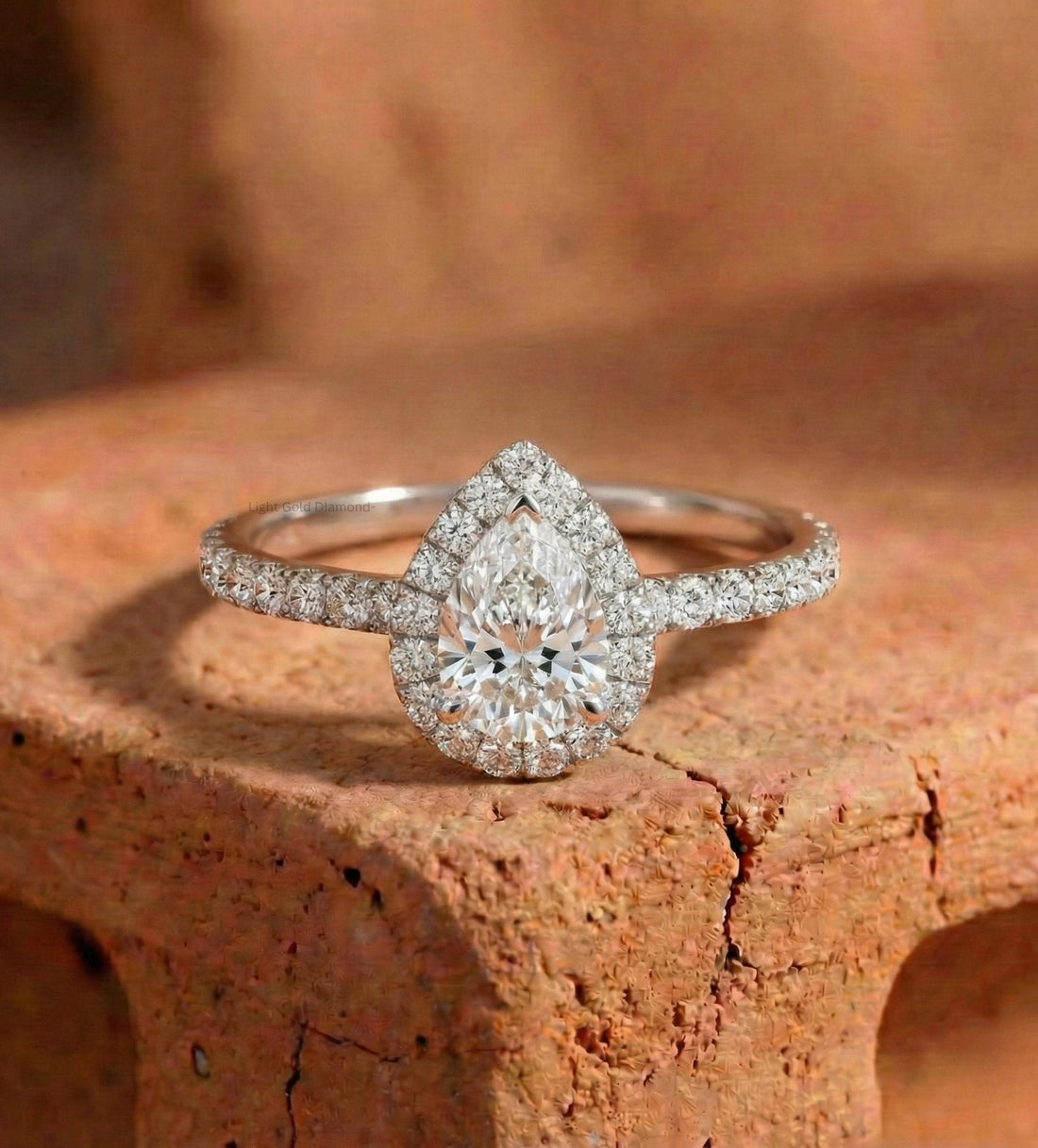 Pear Lab-Grown Diamond Side Stone Ring