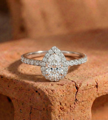 Pear Lab-Grown Diamond Side Stone Ring