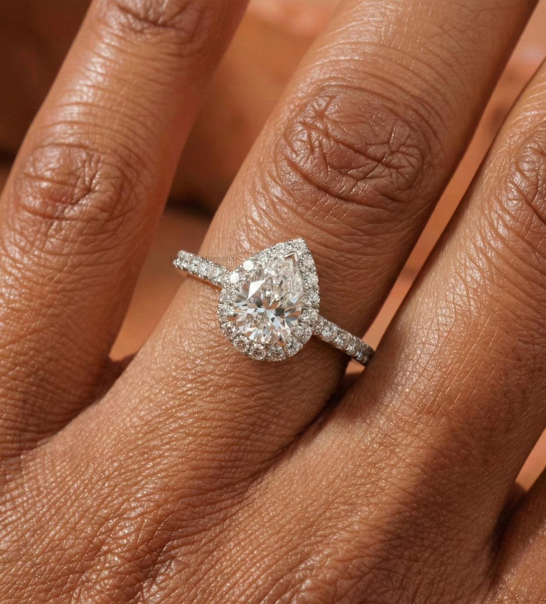 Pear Lab-Grown Diamond Side Stone Ring