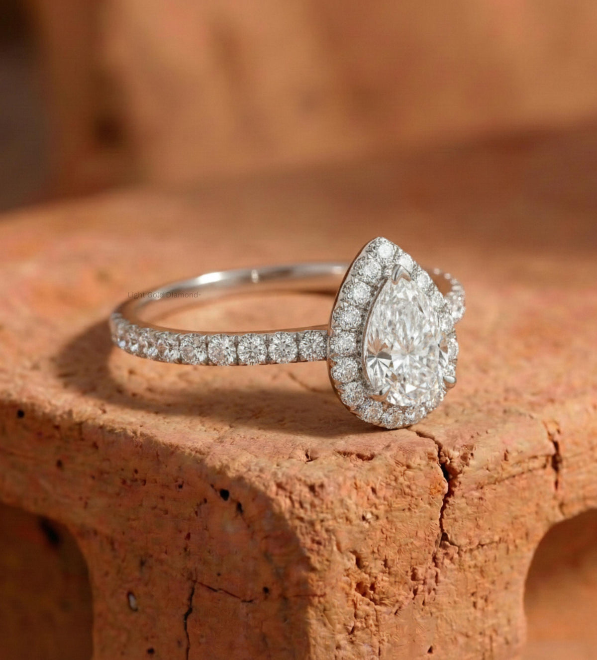 Pear Lab-Grown Diamond Side Stone Ring