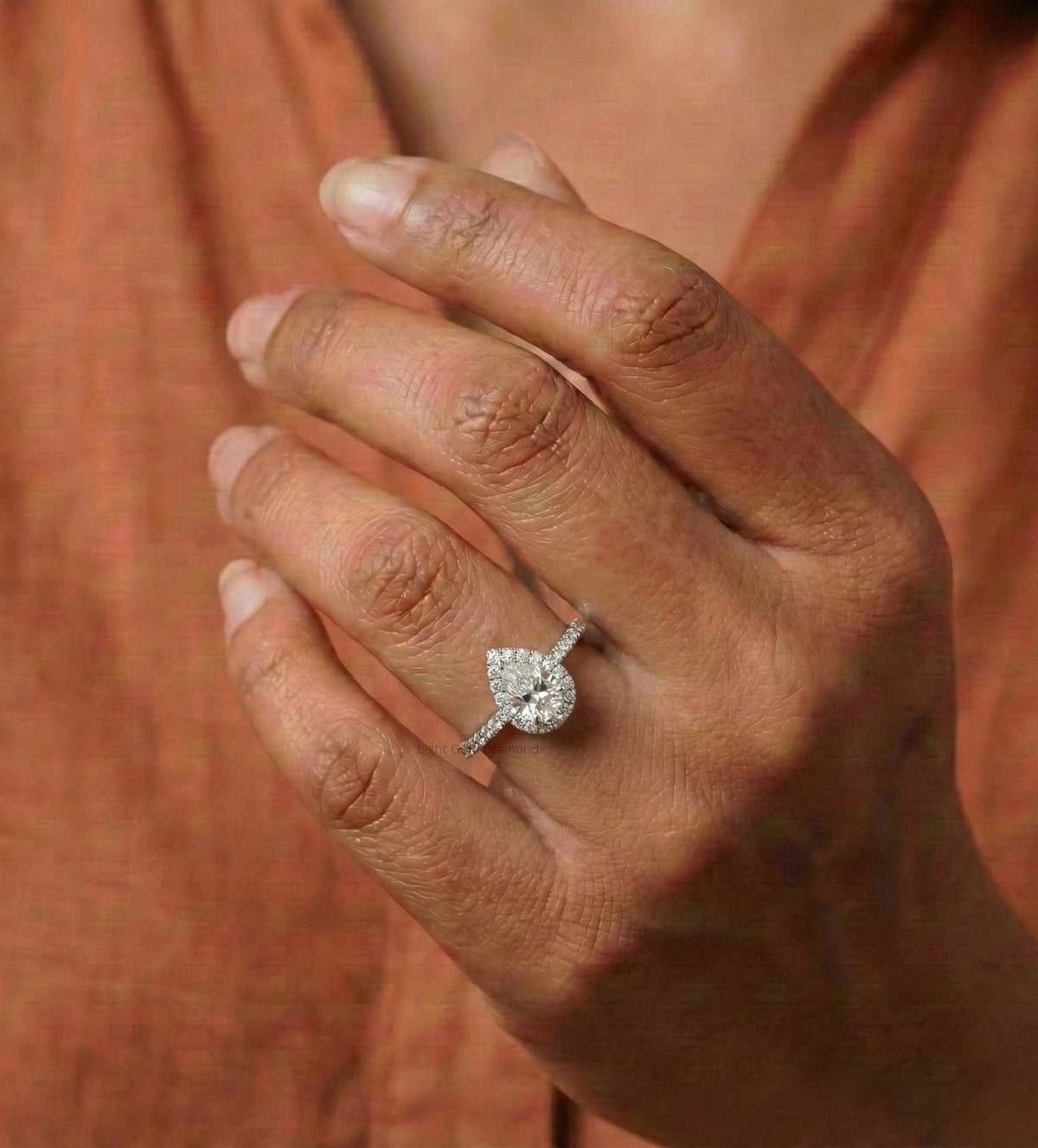Pear Lab-Grown Diamond Side Stone Ring