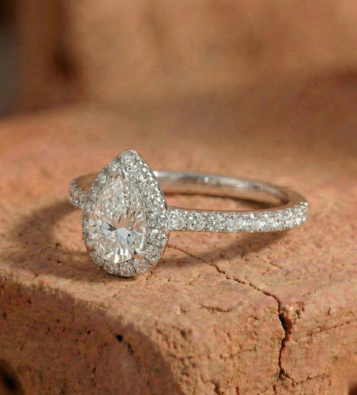 Pear Lab-Grown Diamond Side Stone Ring