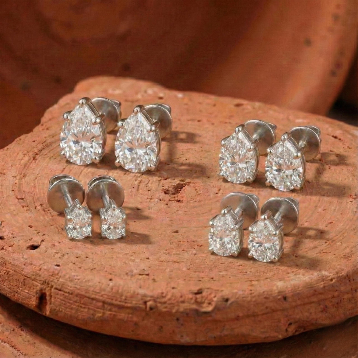 Pear Lab-Grown Stud Earrings