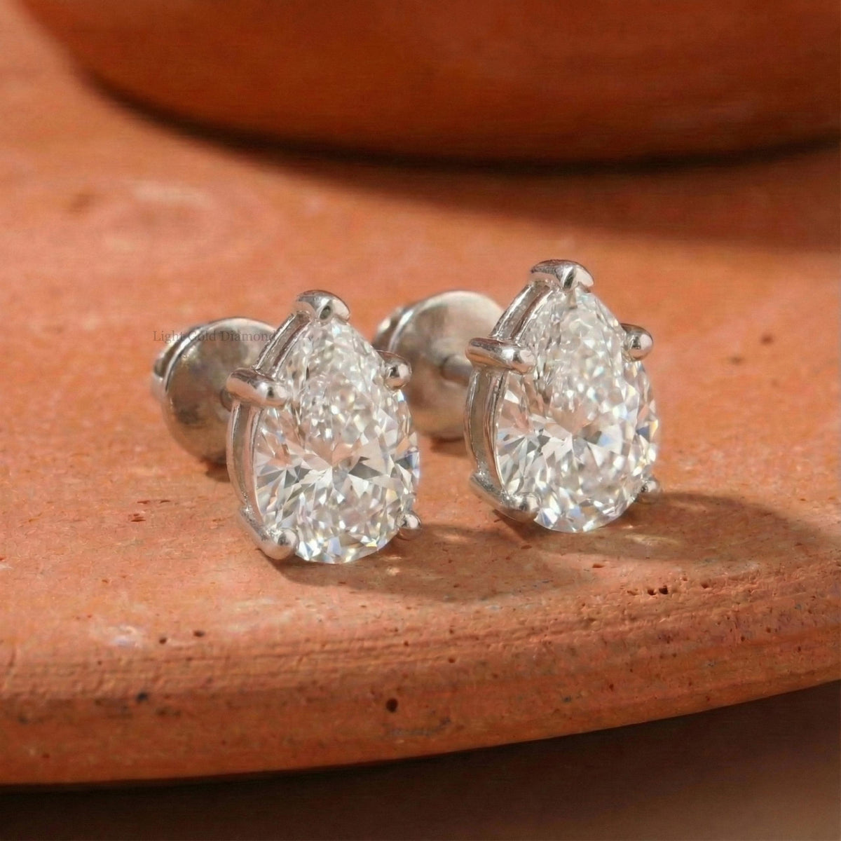Pear Lab-Grown Stud Earrings