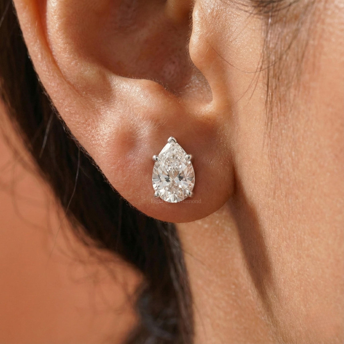 Pear Lab-Grown Stud Earrings