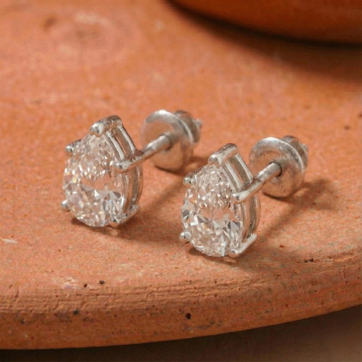 Pear Lab-Grown Stud Earrings