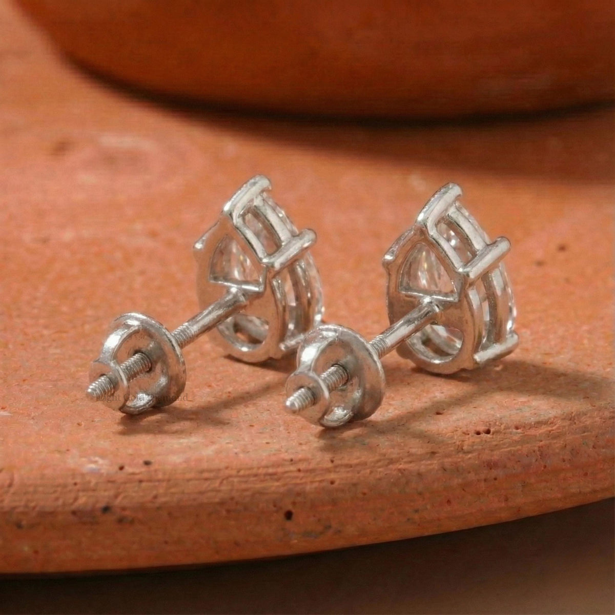 Pear Lab-Grown Stud Earrings