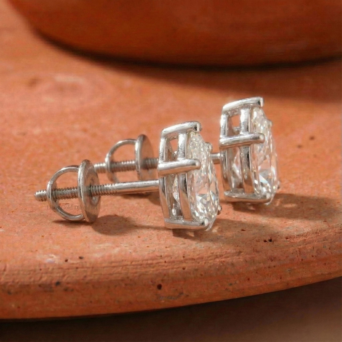 Pear Lab-Grown Stud Earrings