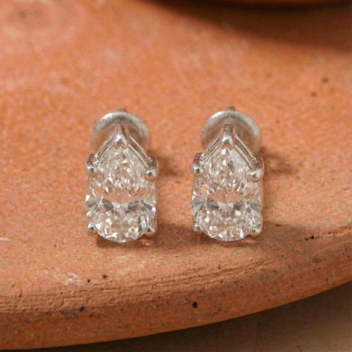 Pear Lab-Grown Stud Earrings