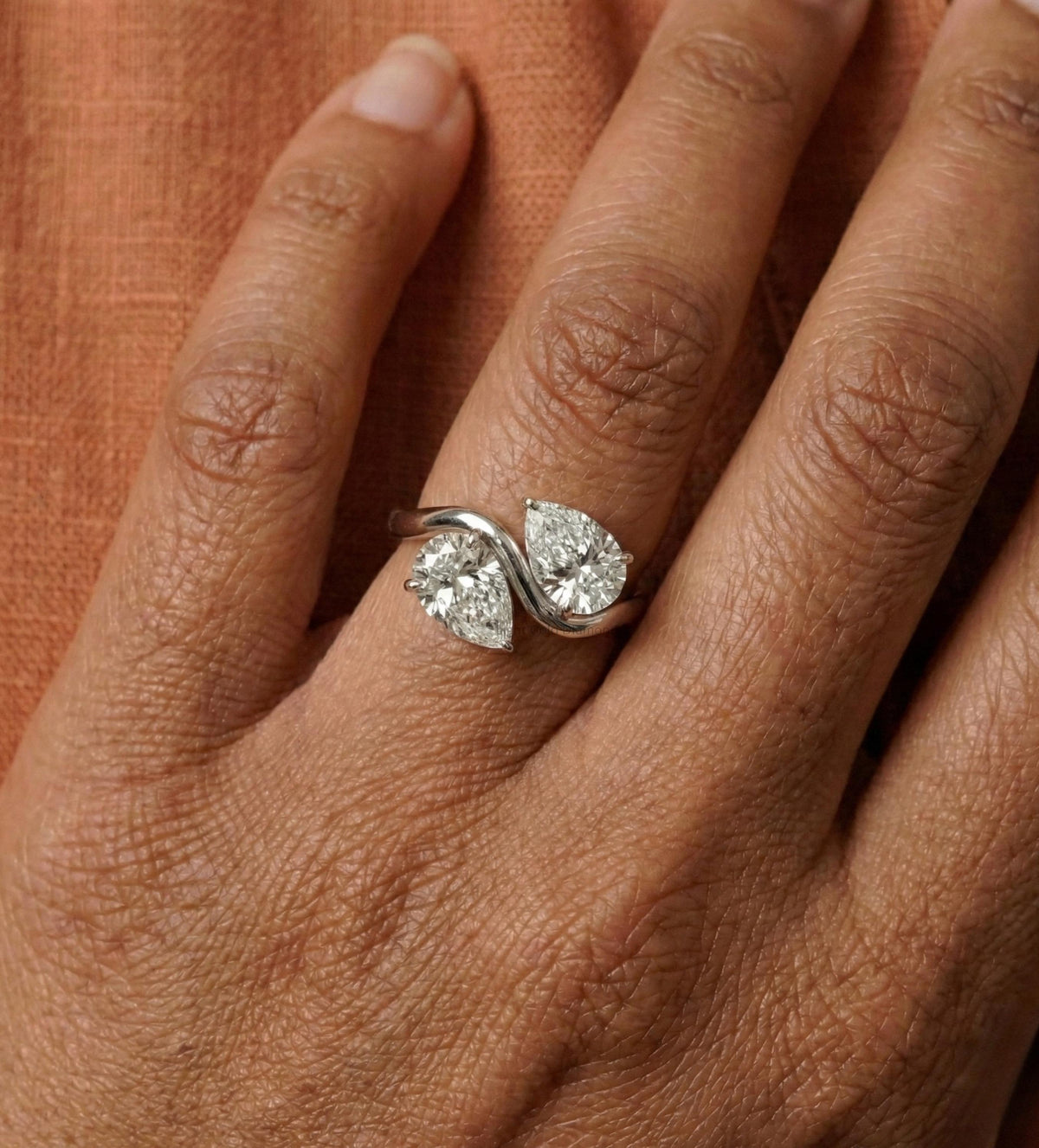 Pear Lab Grown Diamond Toi Et Moi Ring