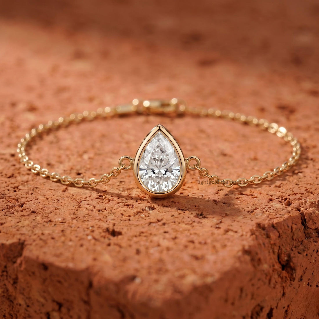 Pear Lab grown Diamond Solitaire Bracelet