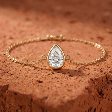 Pear Lab grown Diamond Solitaire Bracelet