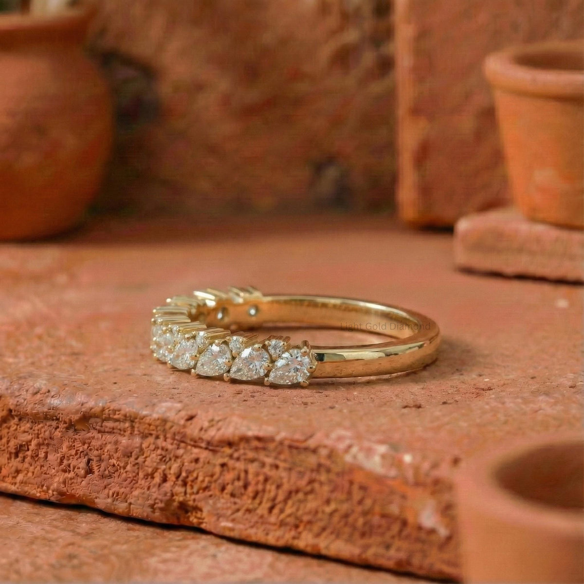 Pear & Round Lab Grown Diamond Wedding Band