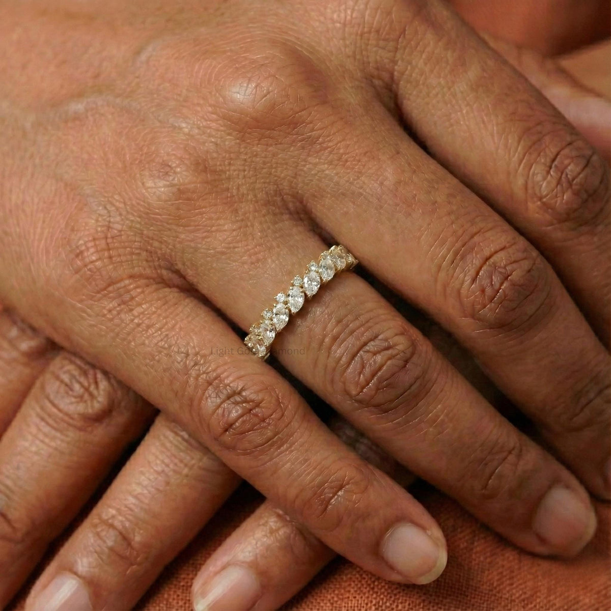 Pear & Round Lab Grown Diamond Wedding Band