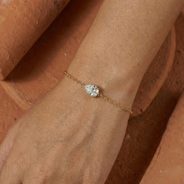 Pear Solitaire Lab Grown Diamond Bracelet