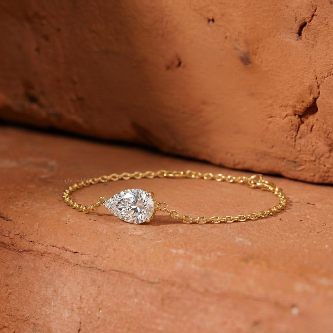 Pear Solitaire Lab Grown Diamond Bracelet