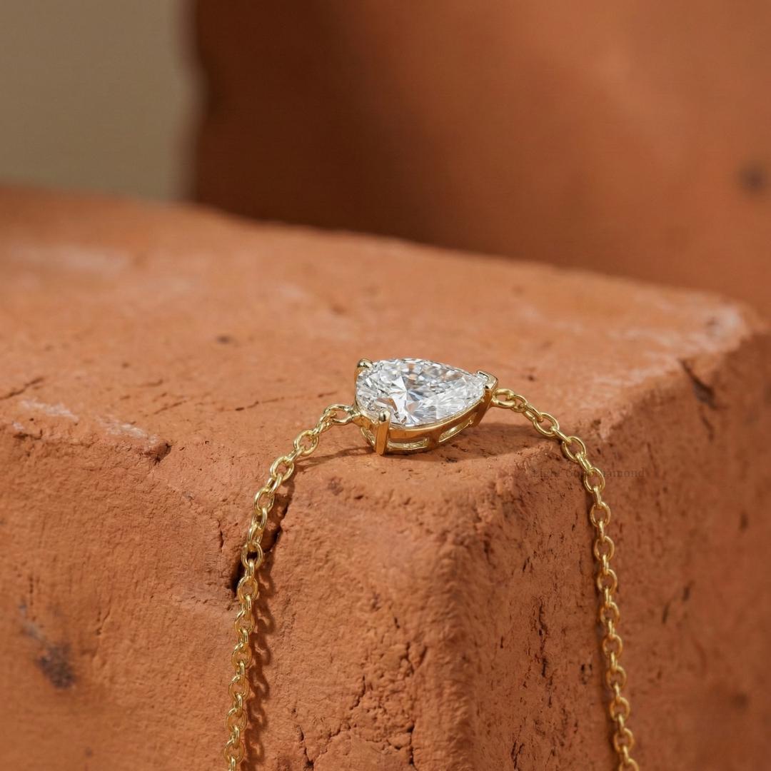 Pear Solitaire Lab Grown Diamond Bracelet