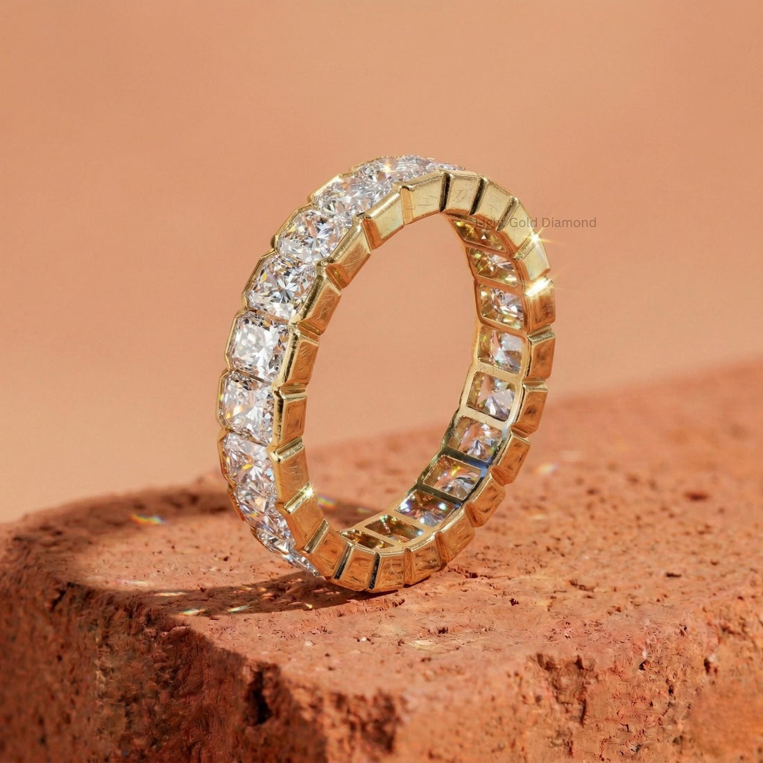 Radiant Cut Lab Grown Diamond Full Eternity Wedding Band