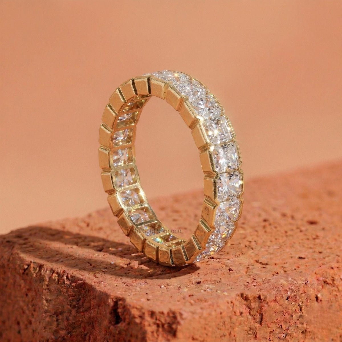 Radiant Cut Lab Grown Diamond Full Eternity Wedding Band