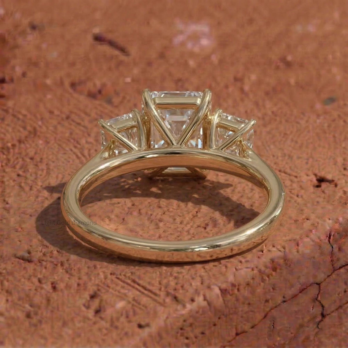 Radiant Diamond Three Stone Engagement Ring