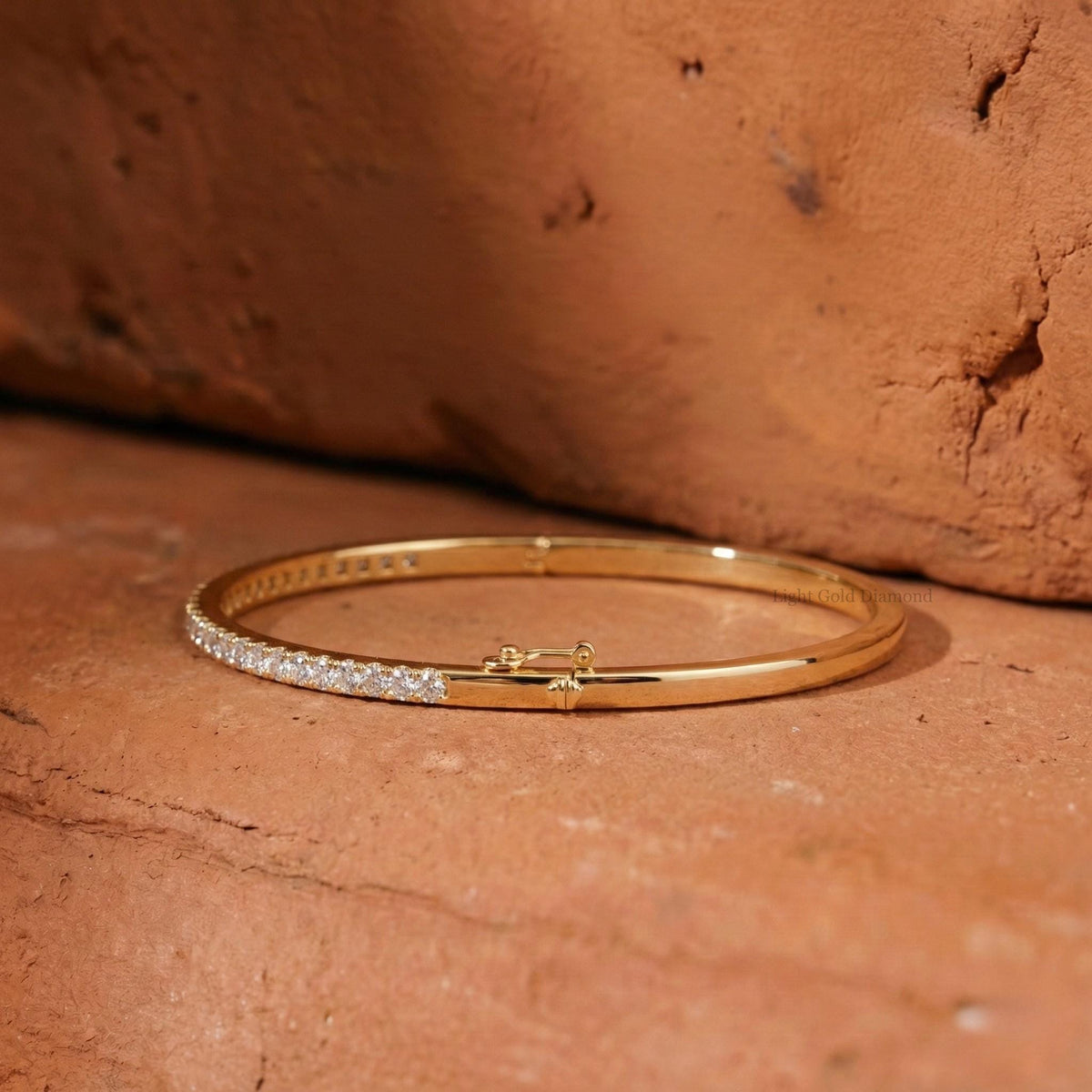 Round Cut Lab Grown Diamond Bangle Bracelet