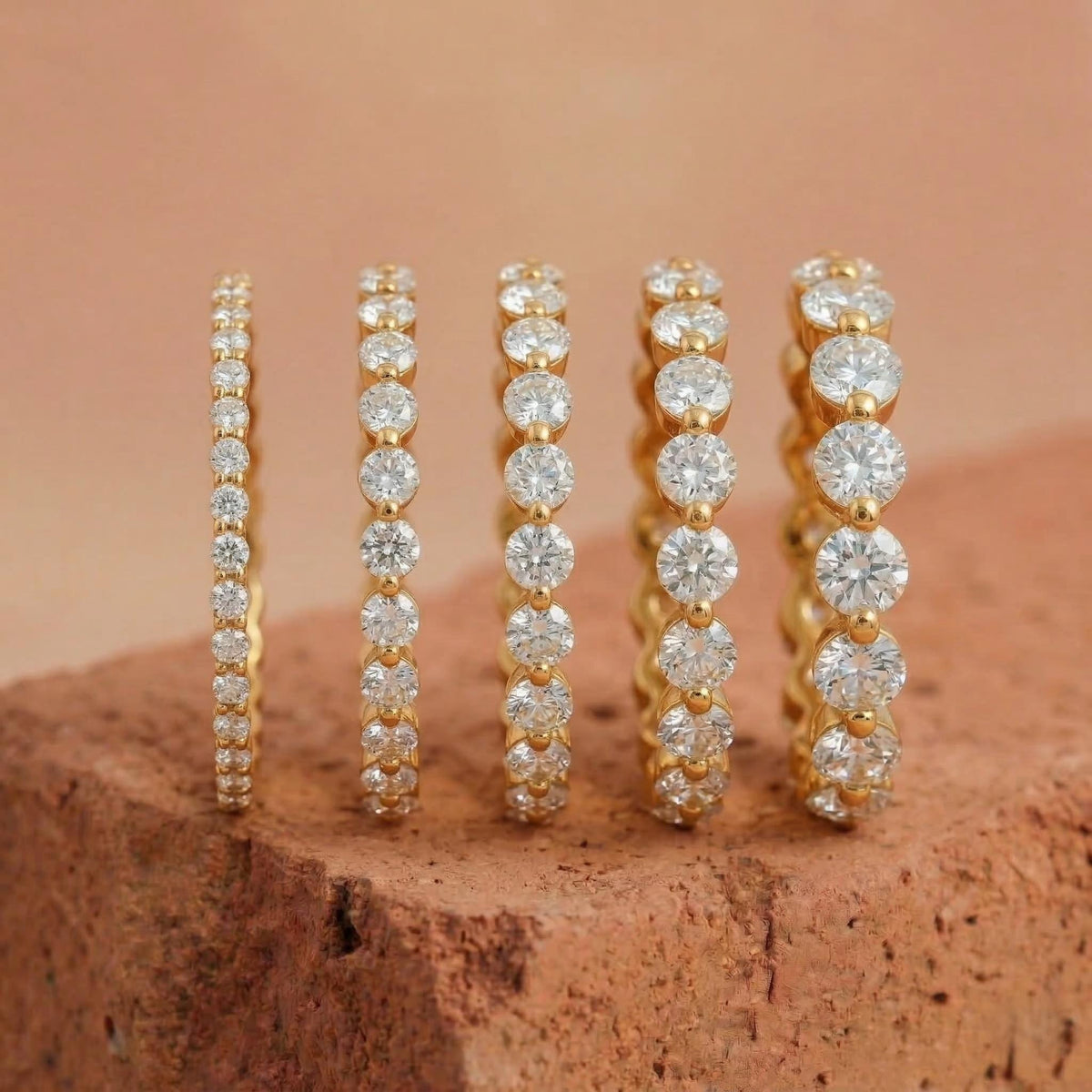 Round Diamond Full Eternity Stacking Band  