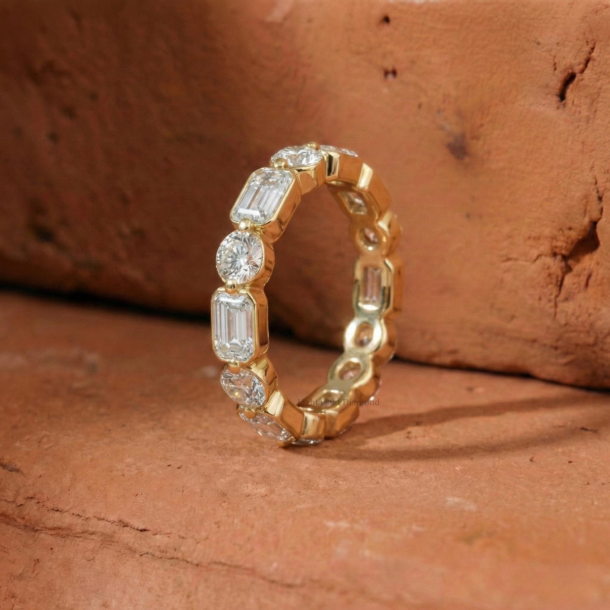 Round  Emerald Cut Lab Grown Diamond Eternity Band
