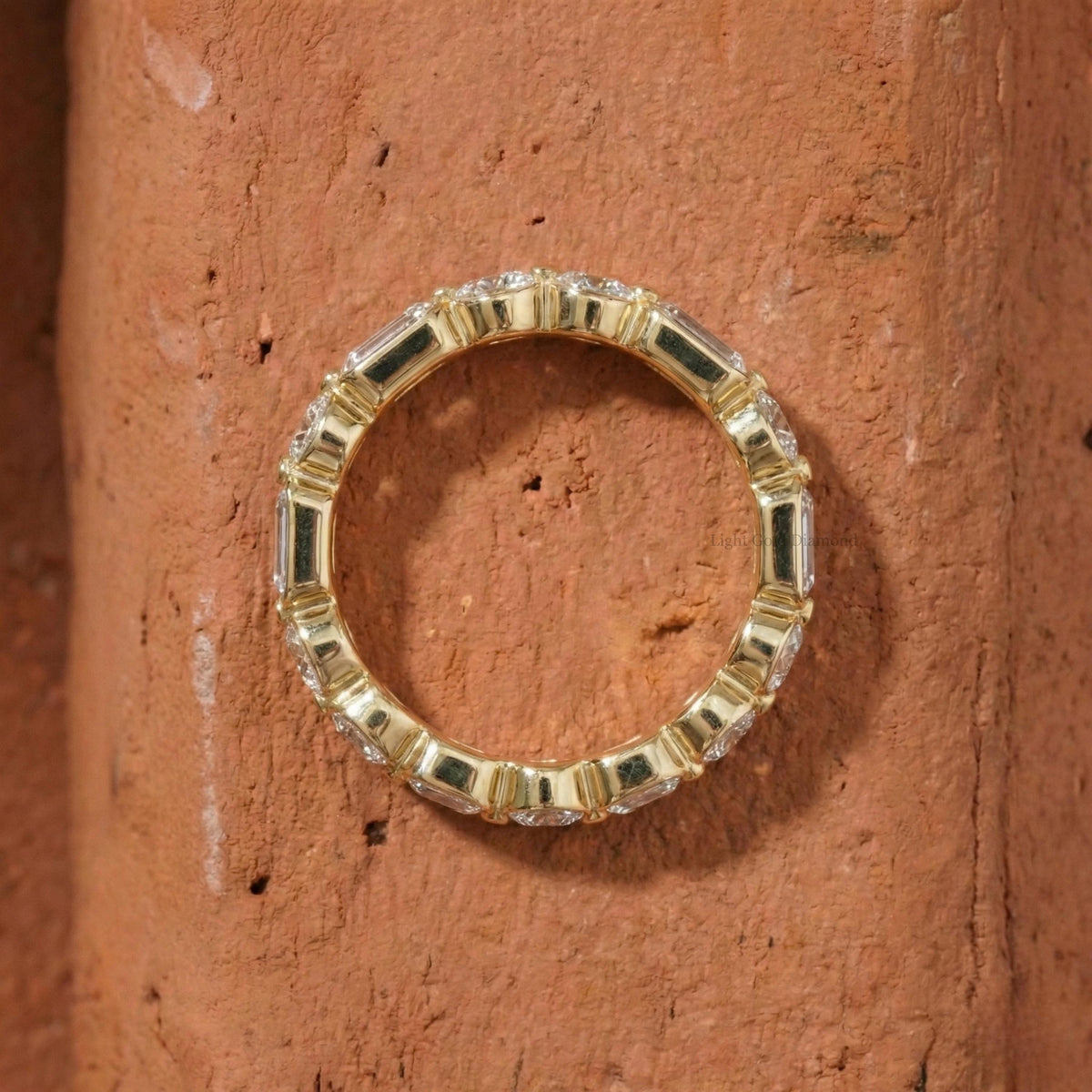 Round  Emerald Cut Lab Grown Diamond Eternity Band