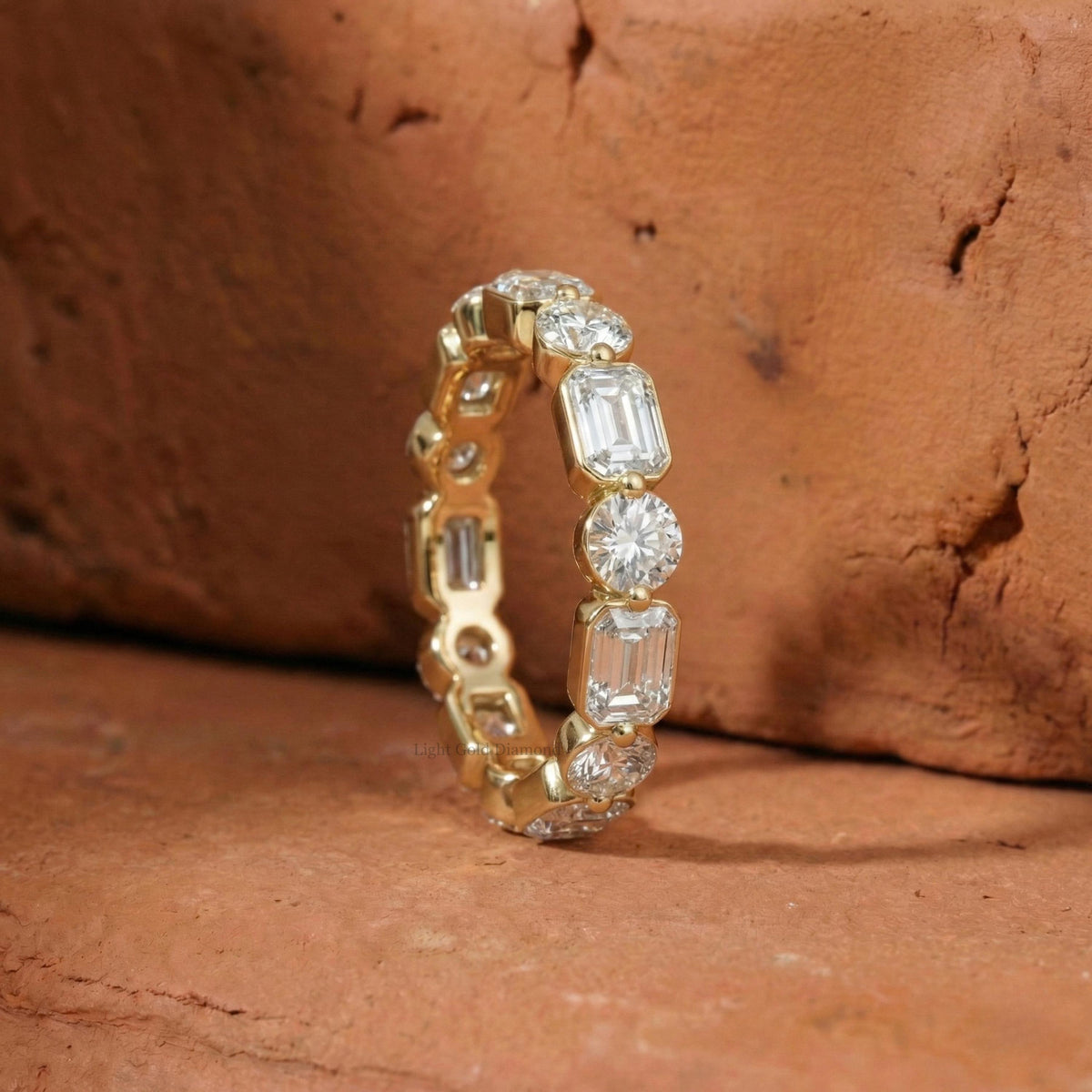 Round  Emerald Cut Lab Grown Diamond Eternity Band