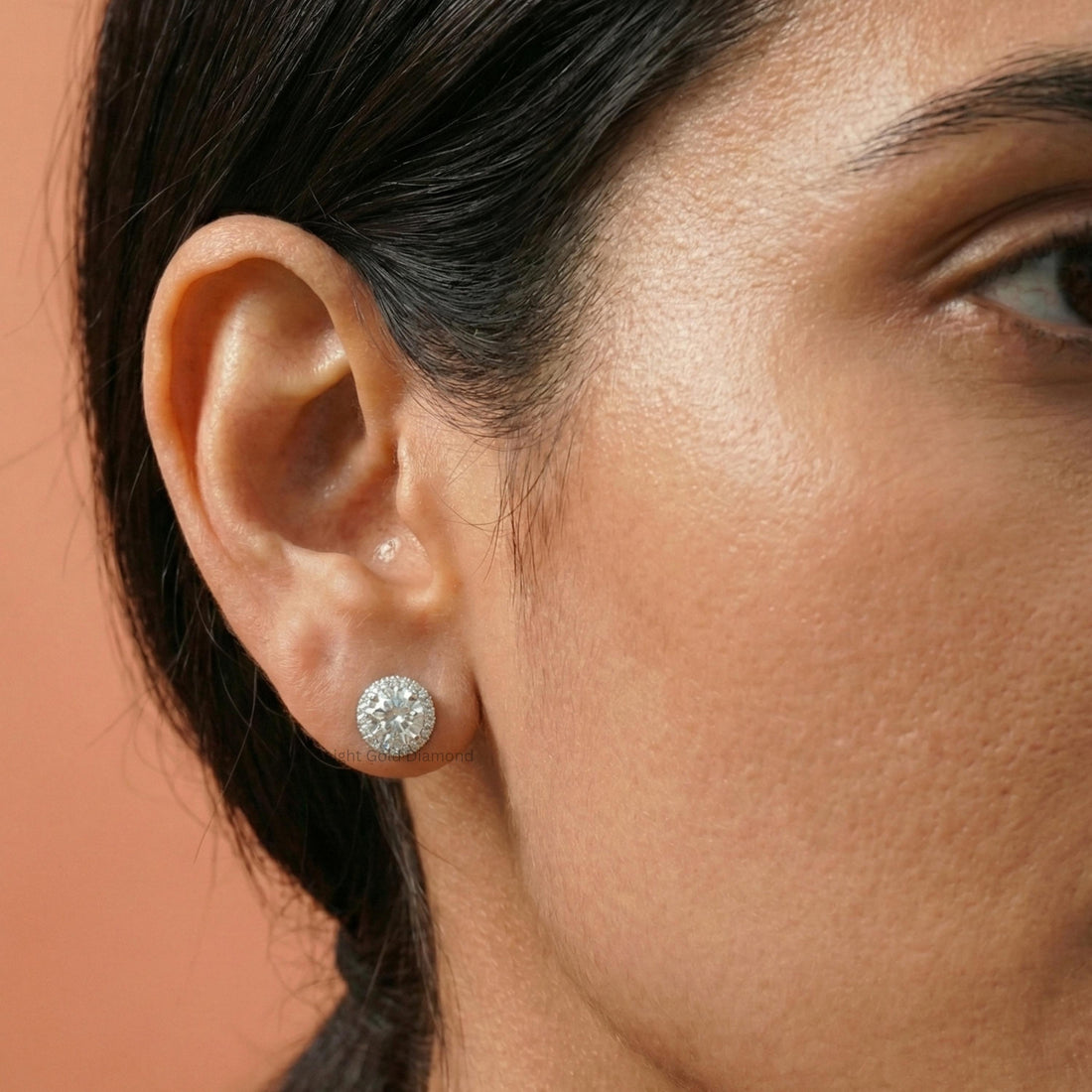 Round Diamond Halo Earrings