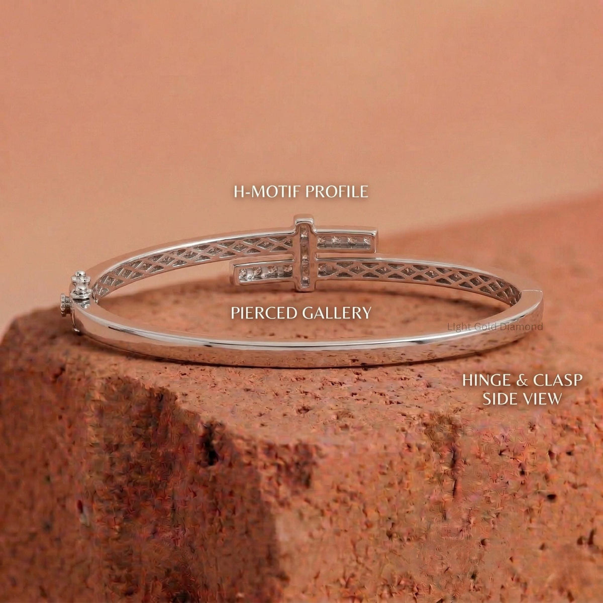 Round Lab Grown Diamond Bypass Bangle Bracelet