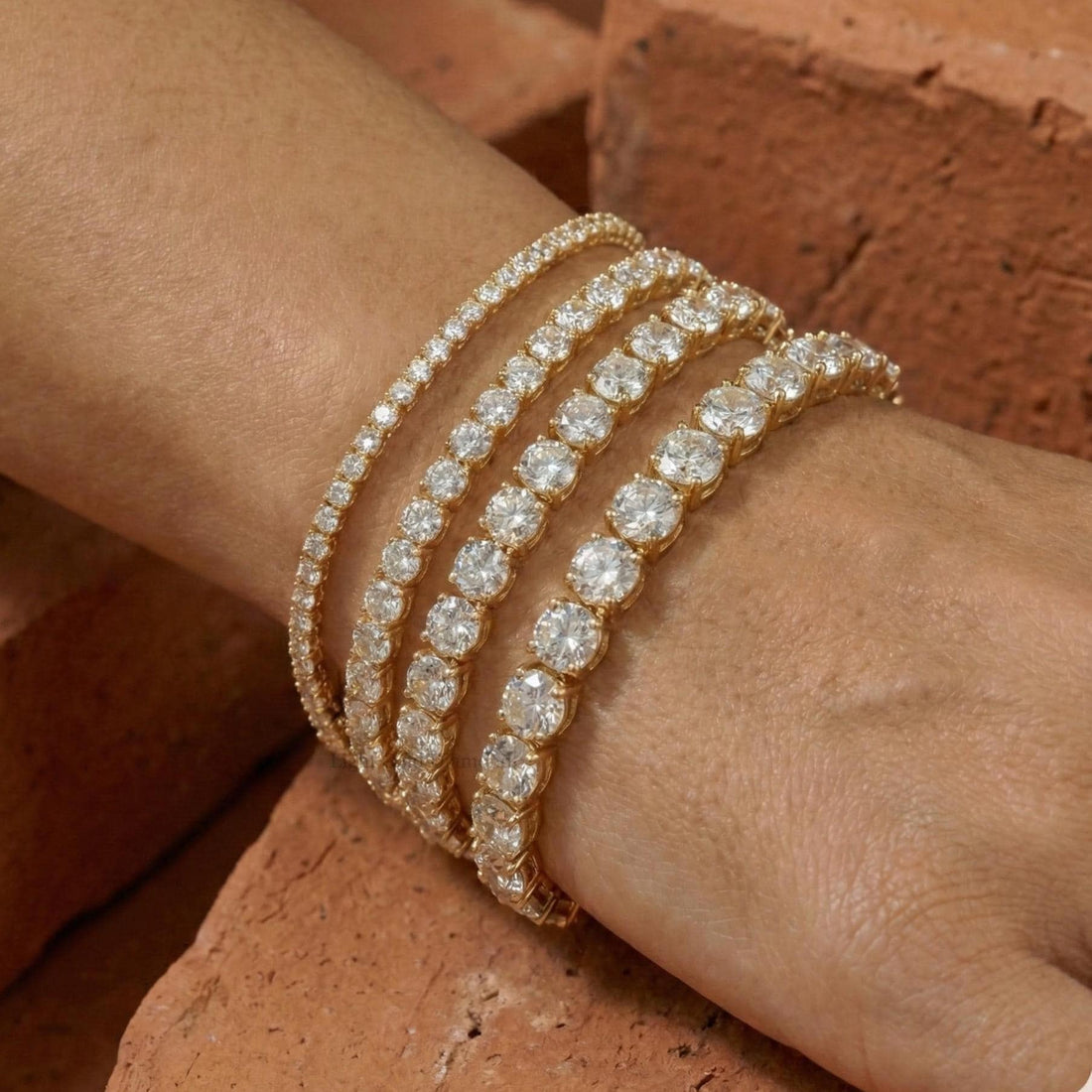 Round Lab Grown Diamond Tennis Bracelet