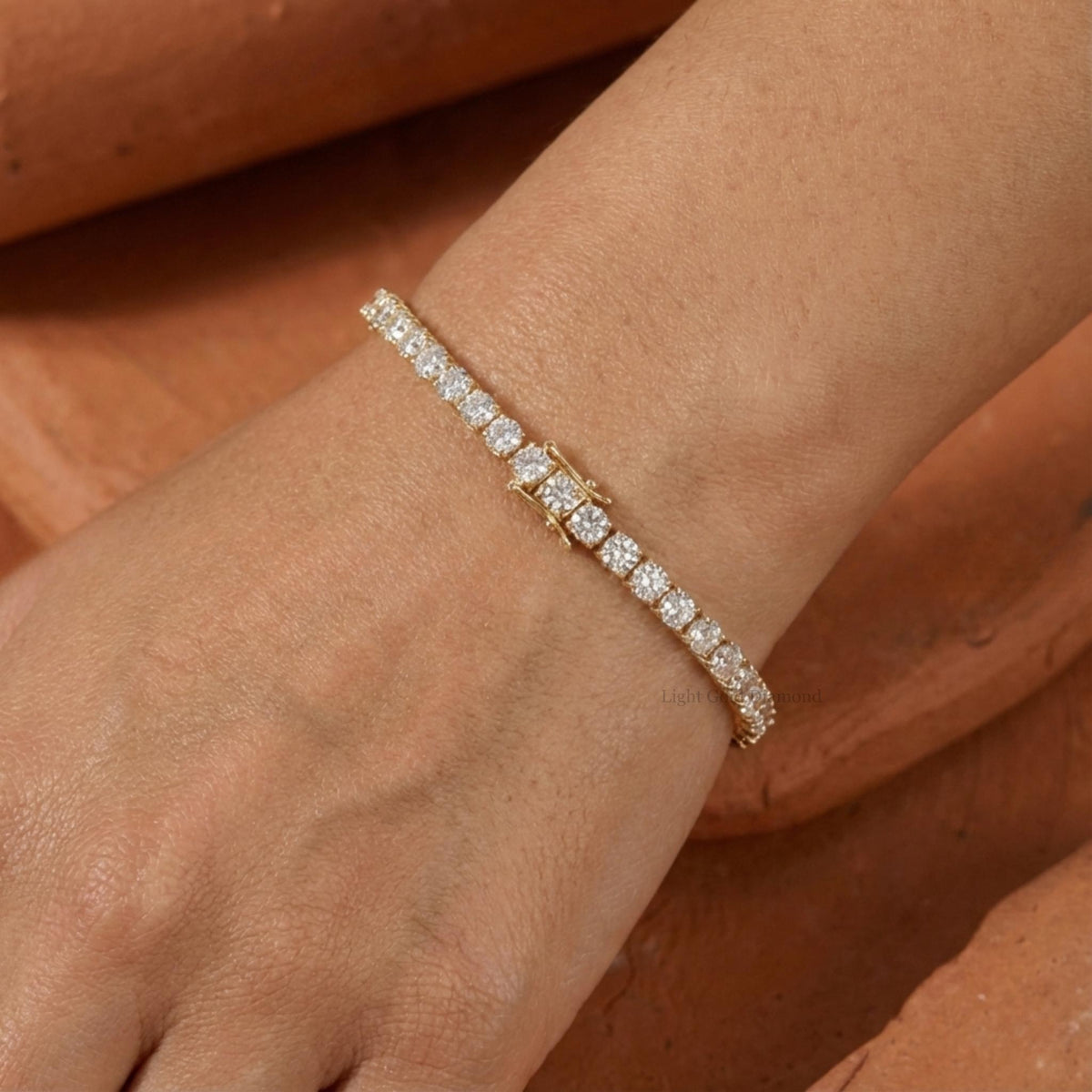 Round Lab Grown Diamond Tennis Bracelet