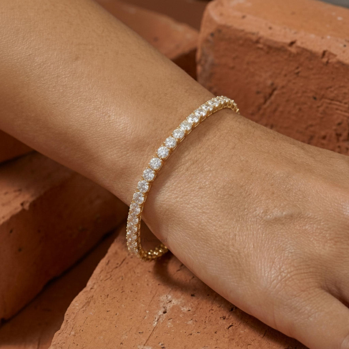 Round Lab Grown Diamond Tennis Bracelet
