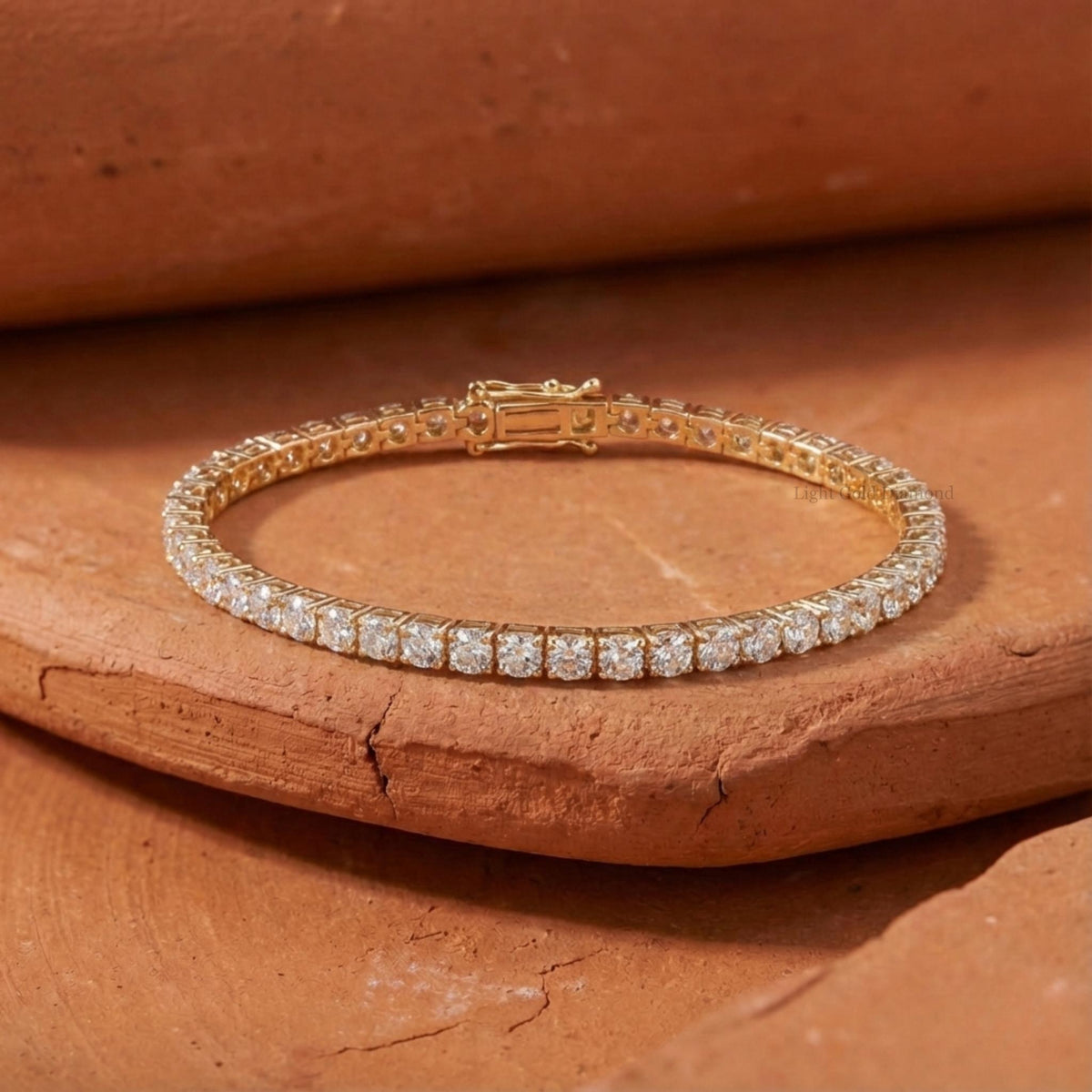 Round Lab Grown Diamond Tennis Bracelet
