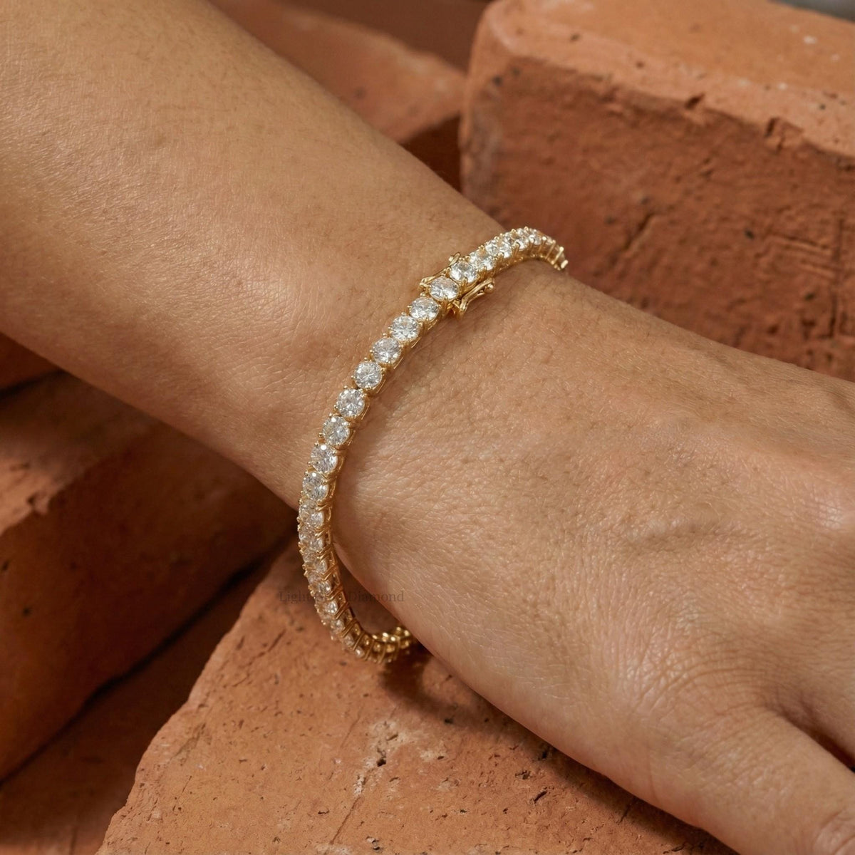 Round Lab Grown Diamond Tennis Bracelet