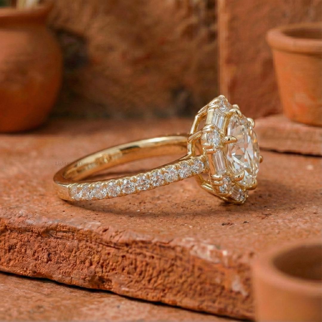 Round Lab Grown Diamond Vintage Engagement Ring