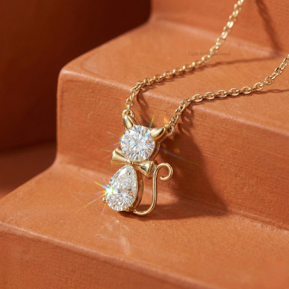 Round & Pear Cut Lab Grown Diamond Necklace