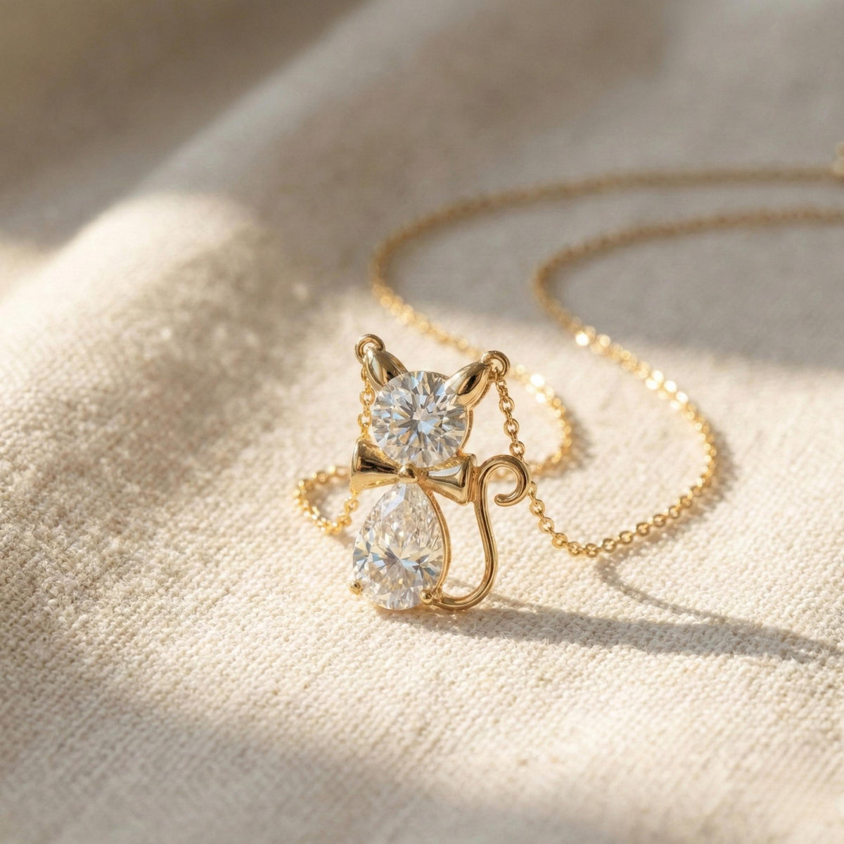 Round & Pear Cut Lab Grown Diamond Necklace