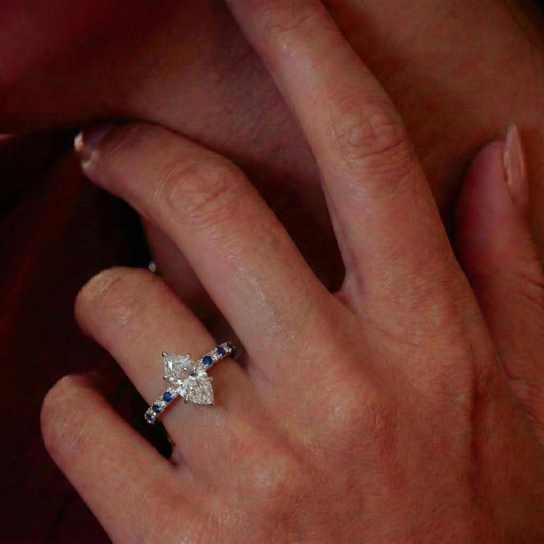 Solitaire Marquise Diamond Ring White Gold