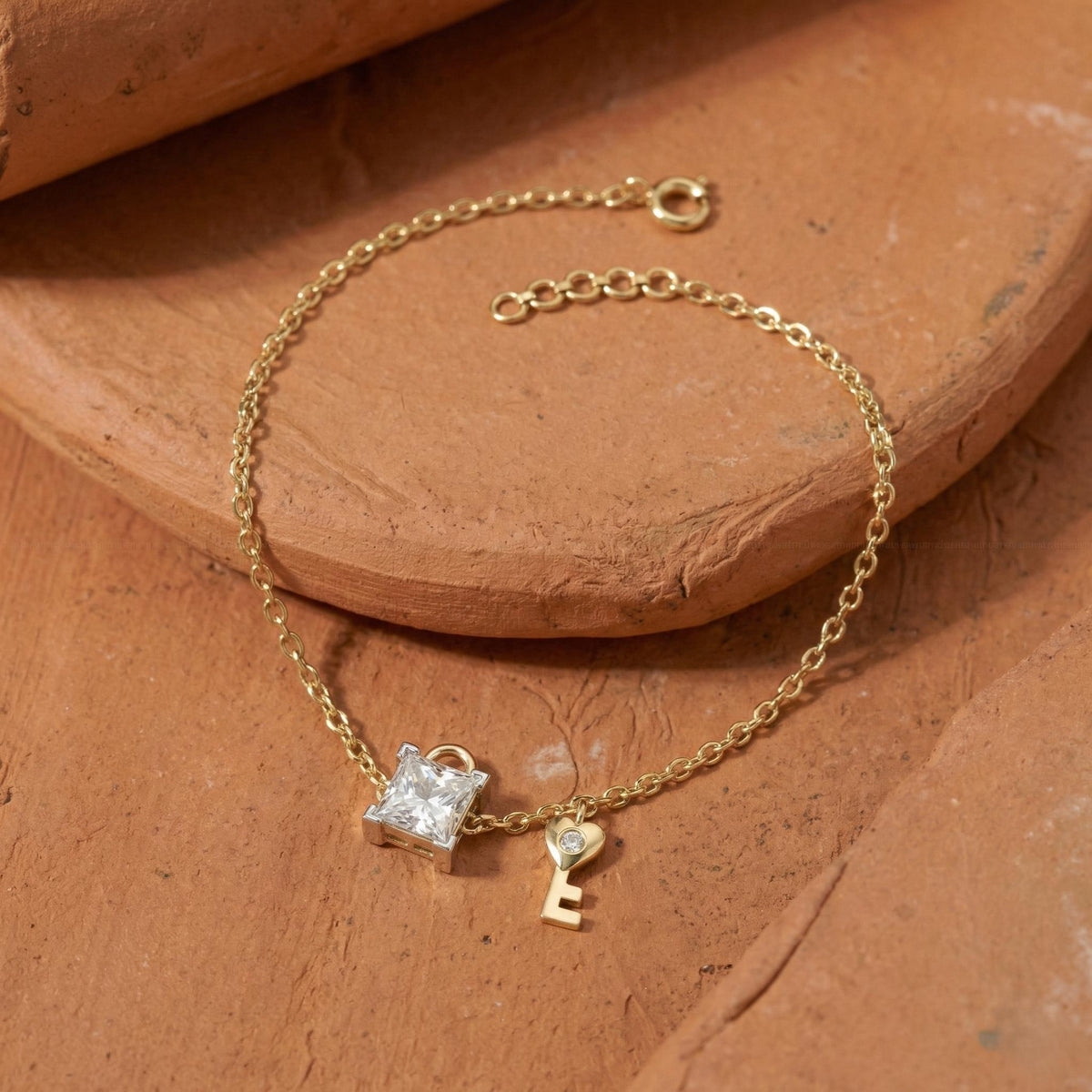 Solitaire Princess Cut Lab Grown Diamond Bracelet