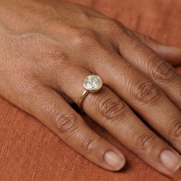 Solitaire Round Cut Lab Grown Diamond Ring Bezel Set