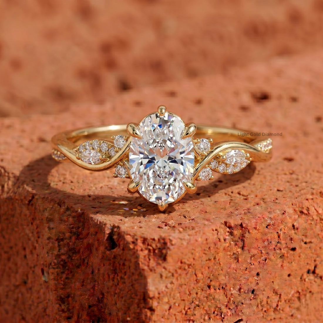 Unique Oval Cut Lab Grown Diamond Ring