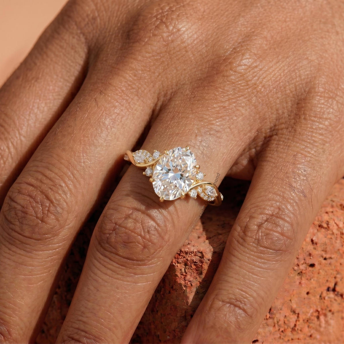 Unique Oval Cut Lab Grown Diamond Ring