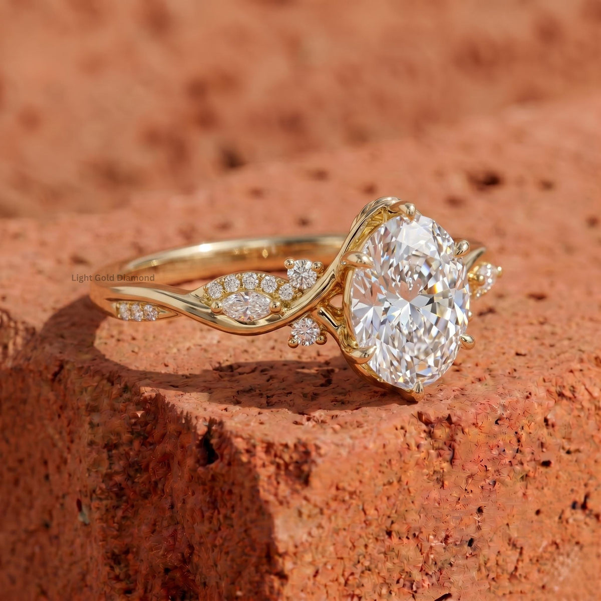 Unique Oval Cut Lab Grown Diamond Ring