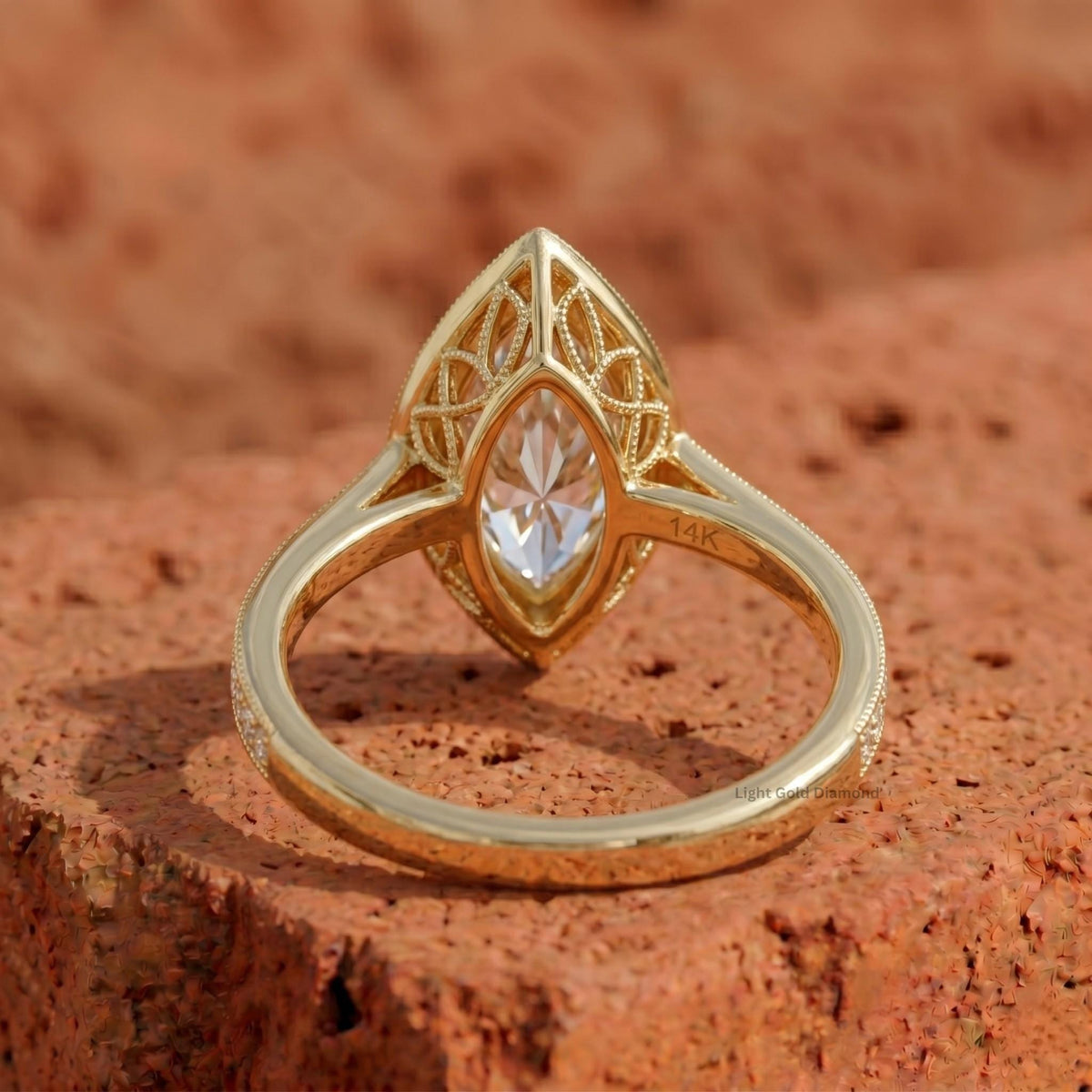 Vintage Halo Lab-Grown Marquise Engagement Ring