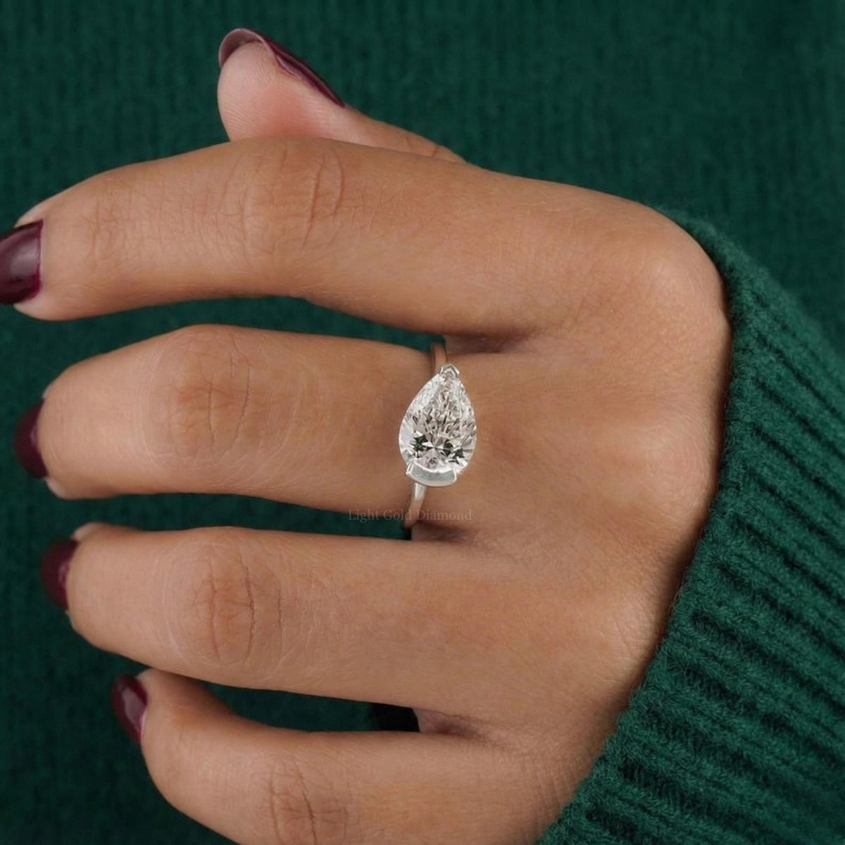 Pear Cut Lab Grown Diamond Ring