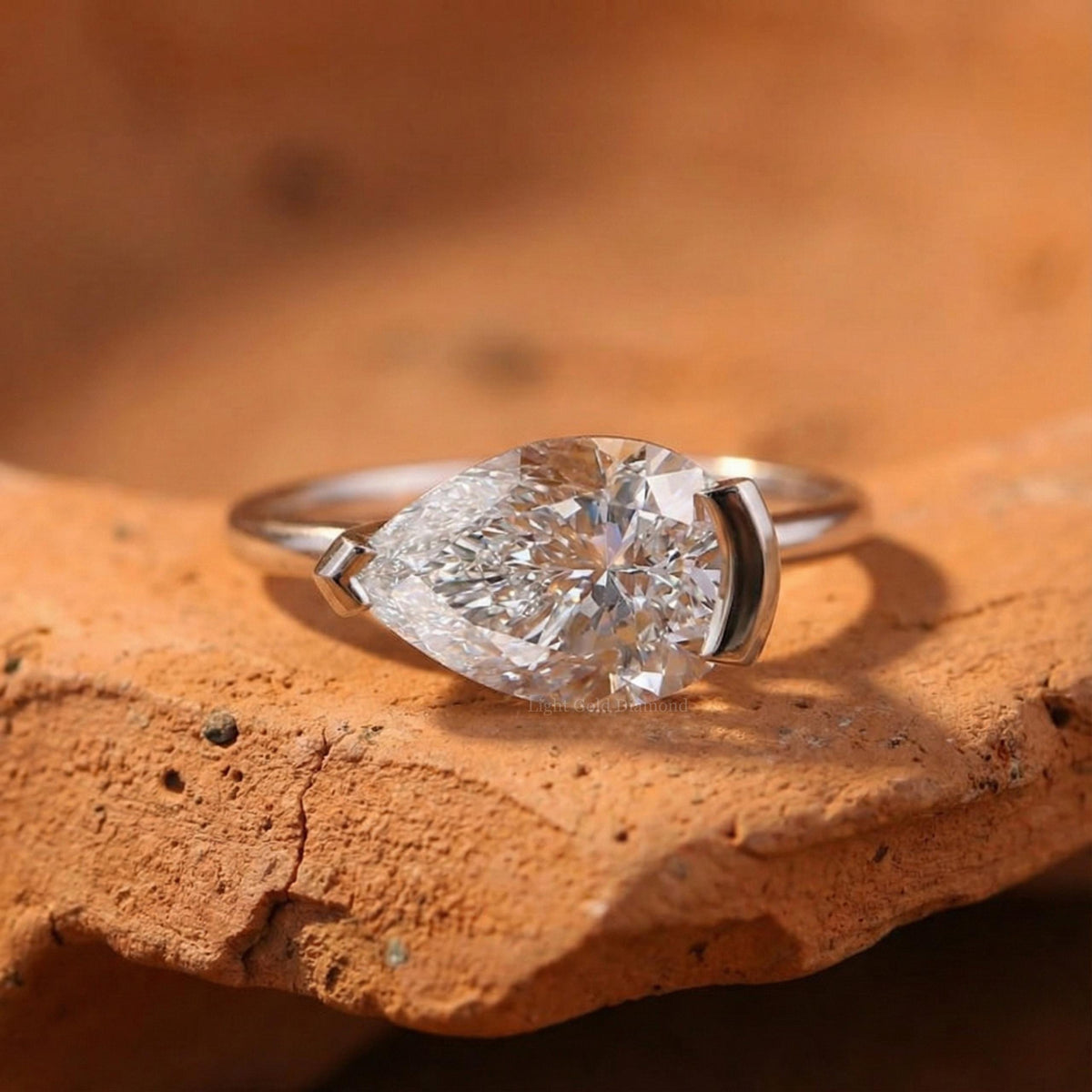 Pear Cut Lab Grown Diamond Ring