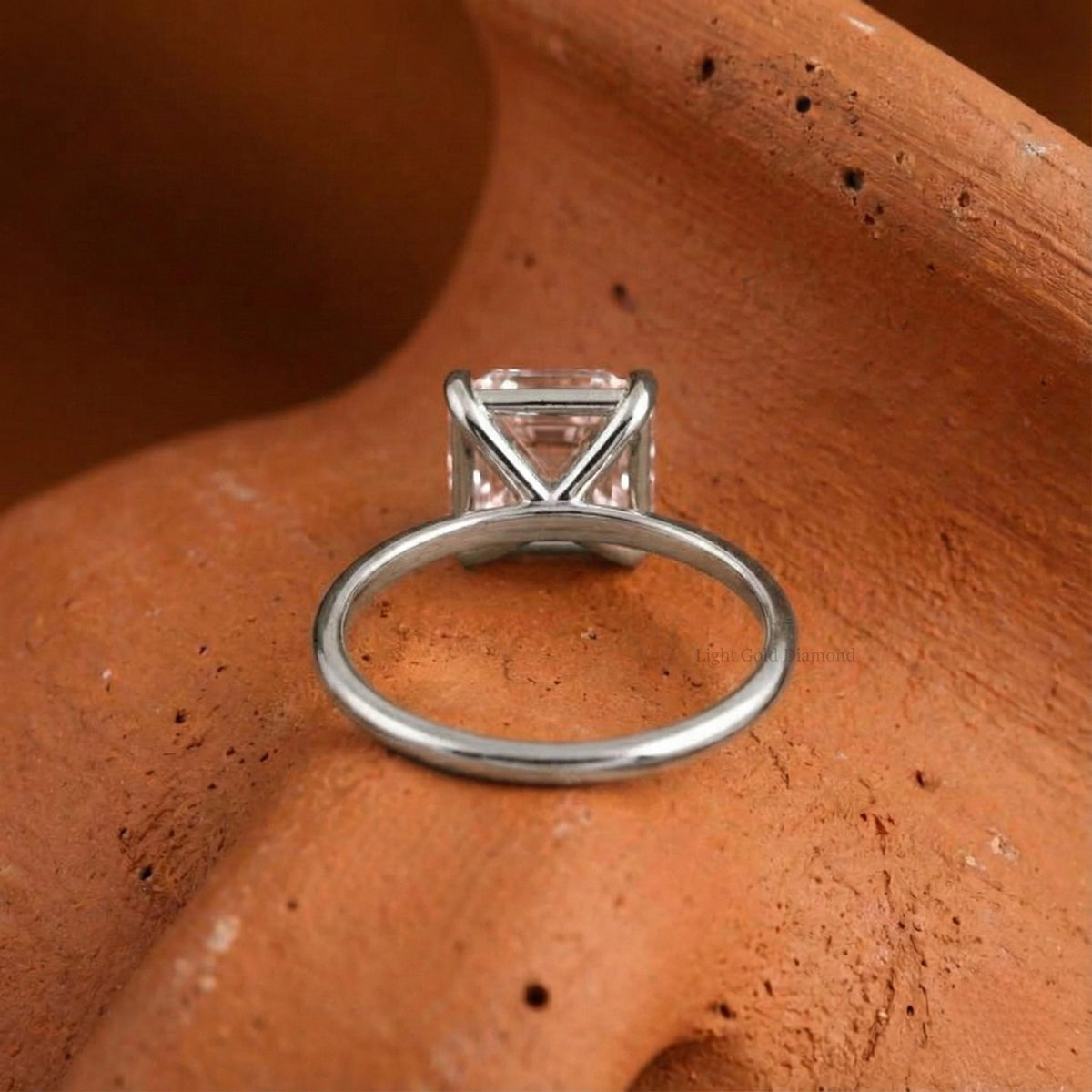 Lab Grown Asscher Diamond Solitaire Engagement Ring